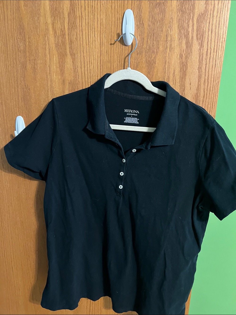 Merona Women’s Black Polo Shirt 1X
